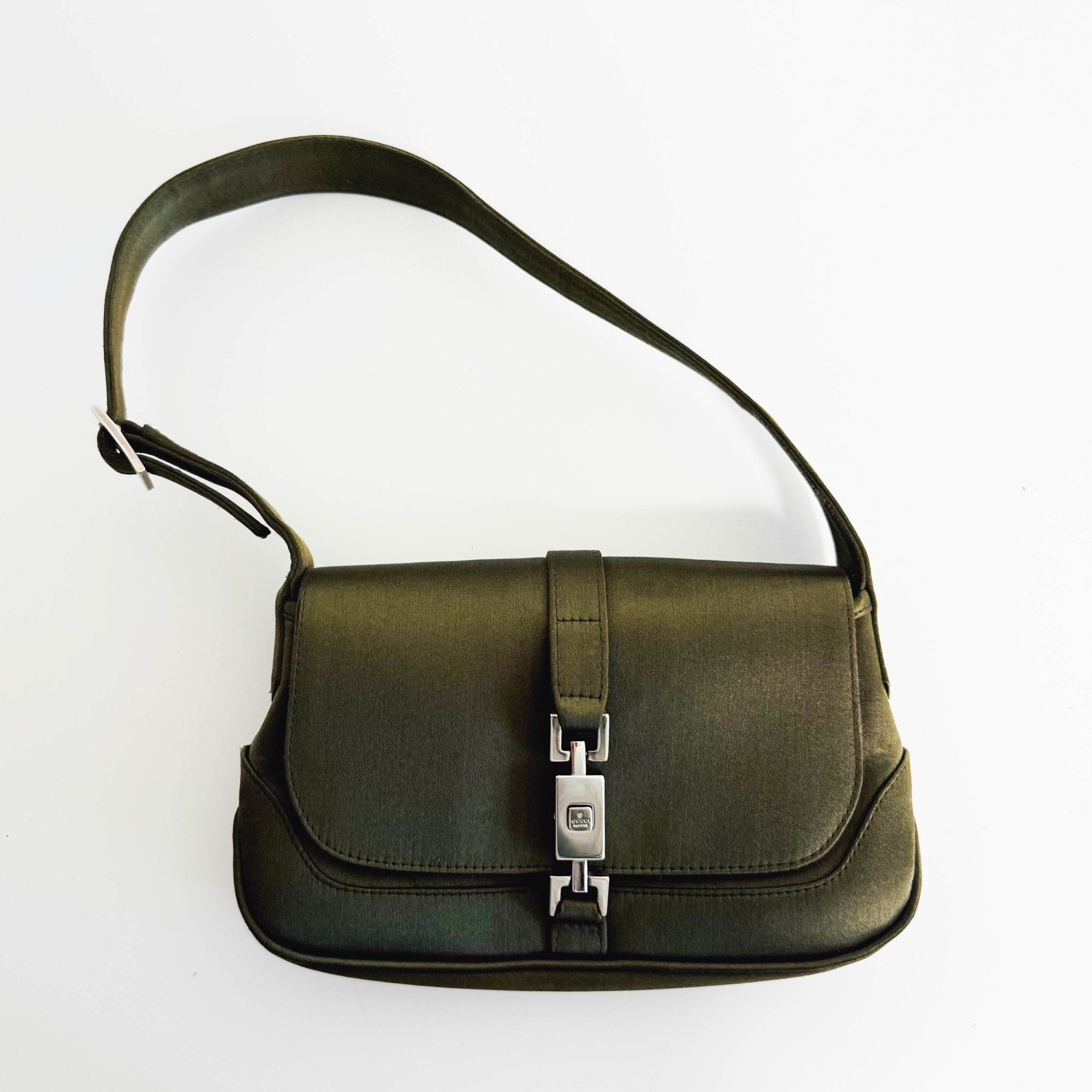 GUCCI Jackie Green Satin Shoulder Bag, in , Sold by HIVE PRELOVED - Shoulder Bags, ,