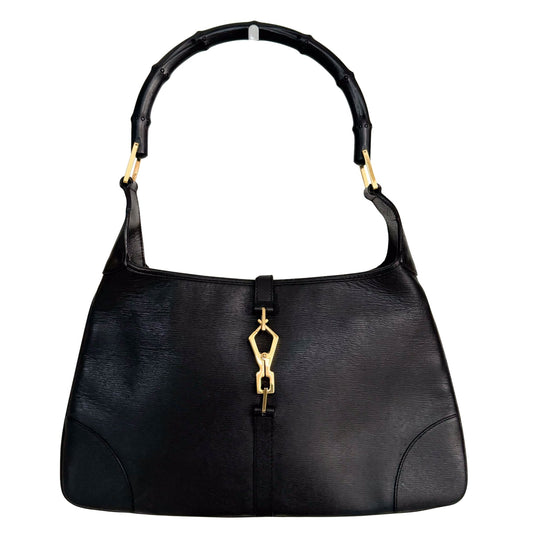 GUCCI Jackie Kandinsky Bamboo Black Leather Gold Hardware Shoulder Bag, in , Sold by HIVE PRELOVED - Shoulder Bags, ,