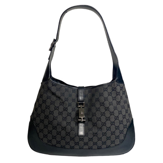 GUCCI Jackie Large GG Canvas Black Shoulder Bag Black Hardware, in , Sold by HIVE PRELOVED - Shoulder Bags, ,