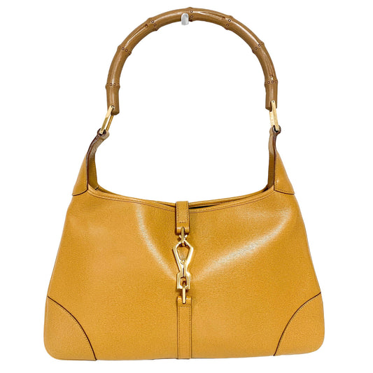 GUCCI Jackie Leather Bamboo Handle, Leather (unspecified) in Yellow, Sold by HIVE PRELOVED - Shoulder Bags, ,