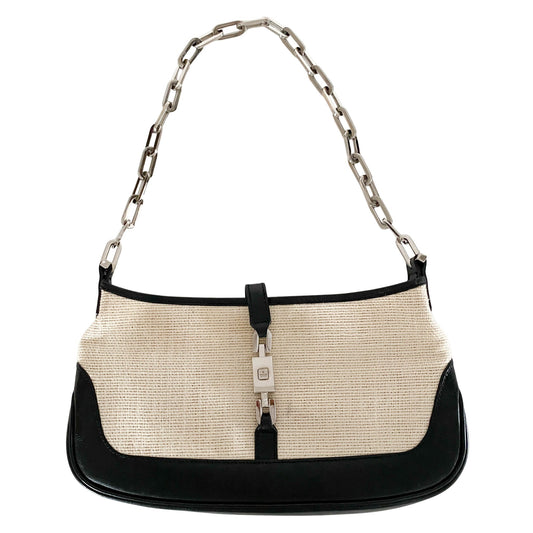 GUCCI Jackie Mini White Canvas Silver Chain, in , Sold by HIVE PRELOVED - Shoulder Bags, ,