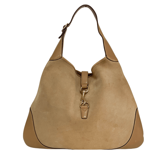 GUCCI Jackie Notte Beige Suede Extra Large Shoulder Bag, in , Sold by HIVE PRELOVED - Shoulder Bags, ,
