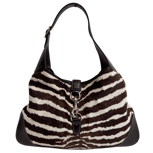 GUCCI Jackie O Bouvier Hobo Zebra Print Pony Hair Shoulder Bag, in , Sold by HIVE PRELOVED - Shoulder Bags, ,