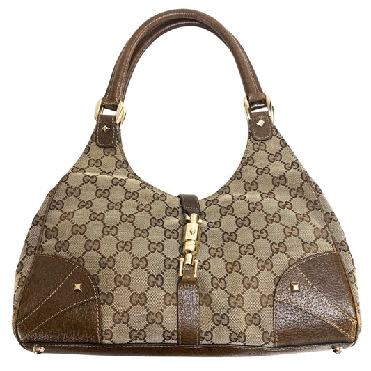 GUCCI Jackie O Hobo Nailhead GG Canvas Shoulder Bag, in , Sold by HIVE PRELOVED - Shoulder Bags, ,