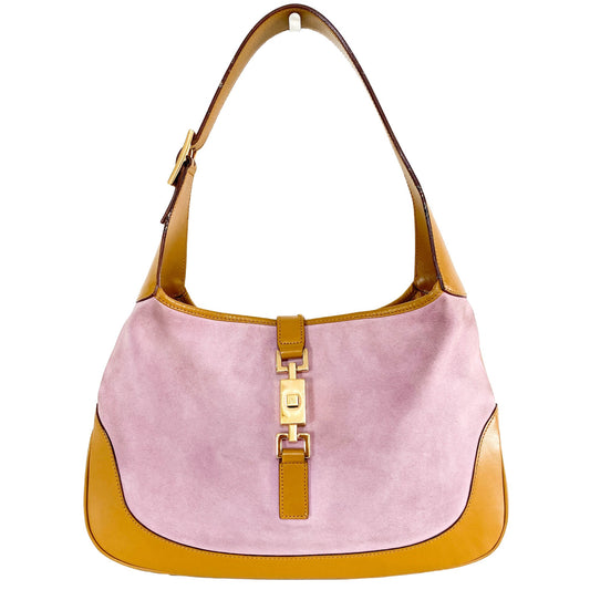 GUCCI Jackie Pink Purple Suede, Suede in Pink, Sold by HIVE PRELOVED - Shoulder Bags, ,