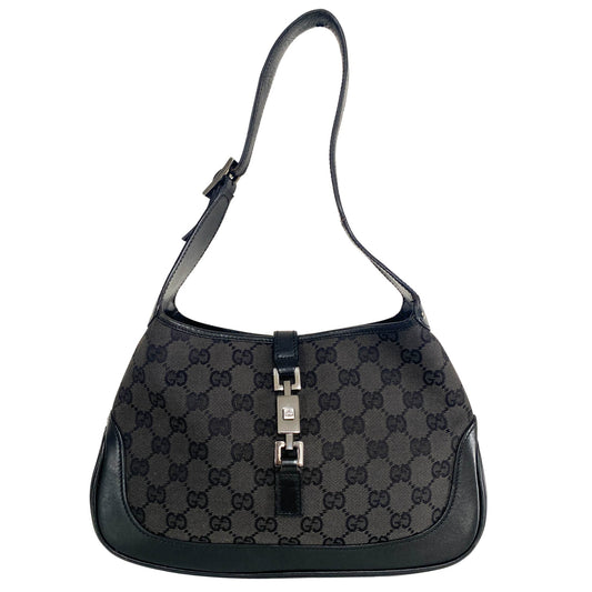 GUCCI Jackie Small Black GG Canvas Shoulder Bag, in , Sold by HIVE PRELOVED - Shoulder Bags, ,