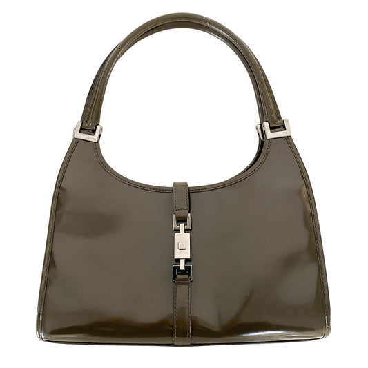 GUCCI Jackie Small Khaki Patent Leather Shoulder Bag, in , Sold by HIVE PRELOVED - Shoulder Bags, ,