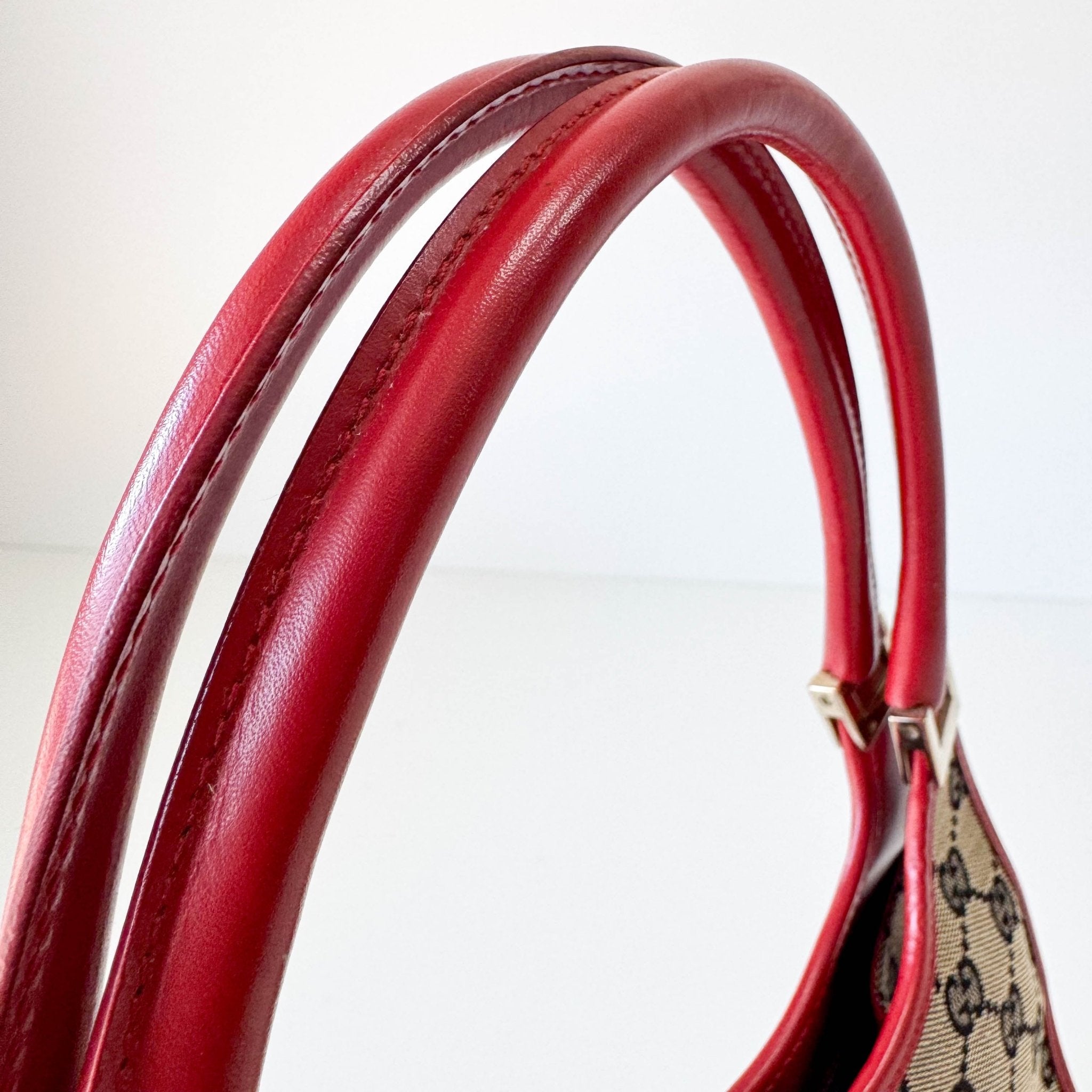 GUCCI Jackie Small Red GG Canvas Shoulder Bag, in , Sold by HIVE PRELOVED - Shoulder Bags, ,