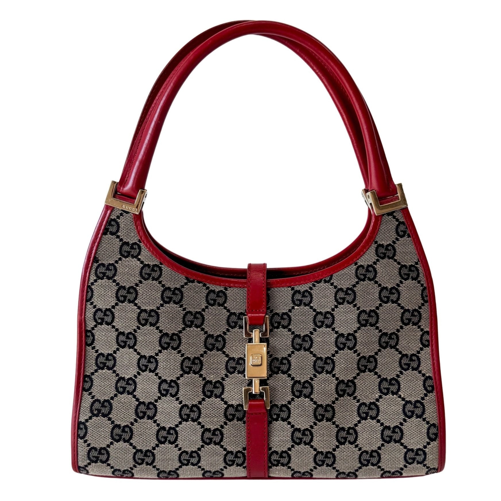 GUCCI Jackie Small Red GG Canvas Shoulder Bag, in , Sold by HIVE PRELOVED - Shoulder Bags, ,