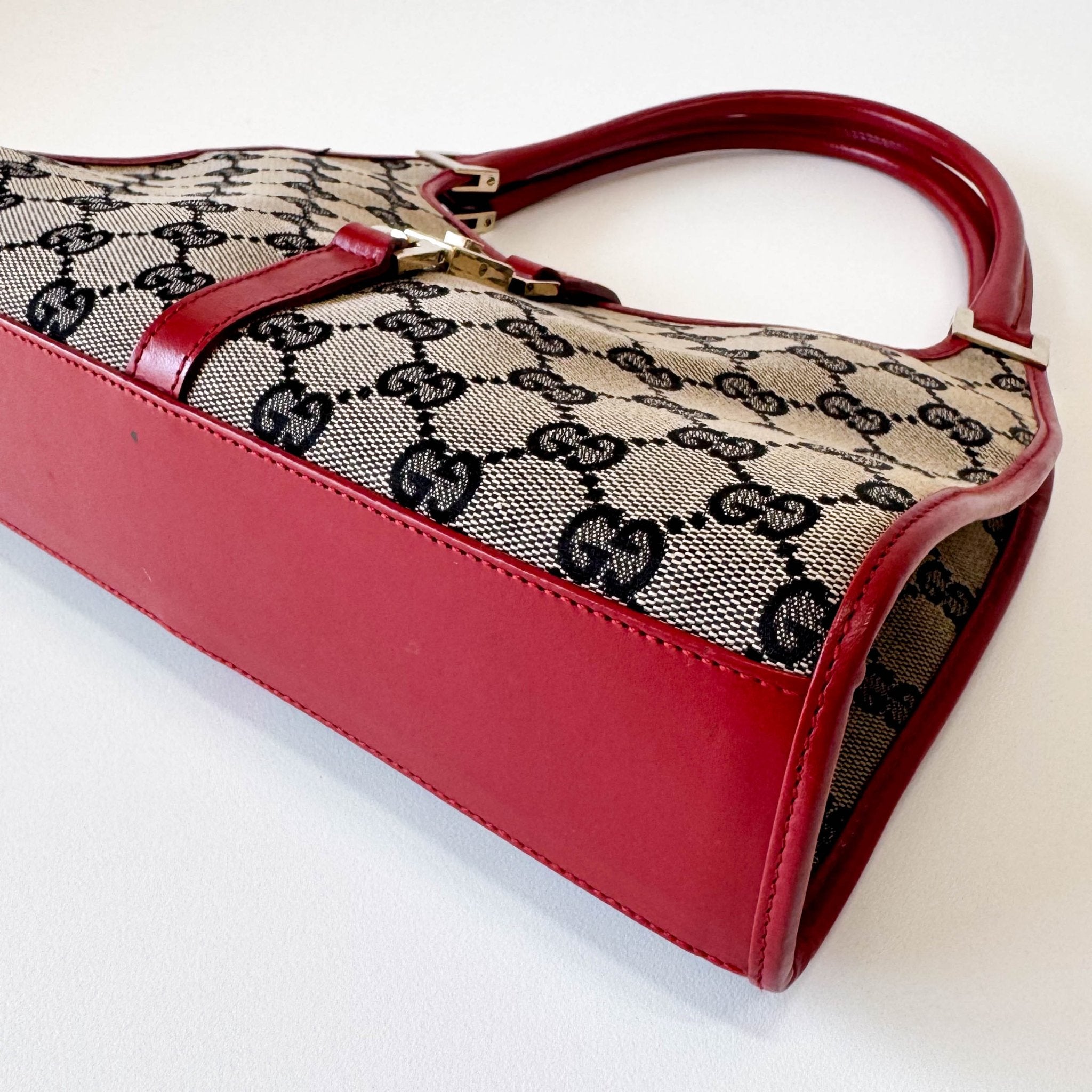 GUCCI Jackie Small Red GG Canvas Shoulder Bag, in , Sold by HIVE PRELOVED - Shoulder Bags, ,