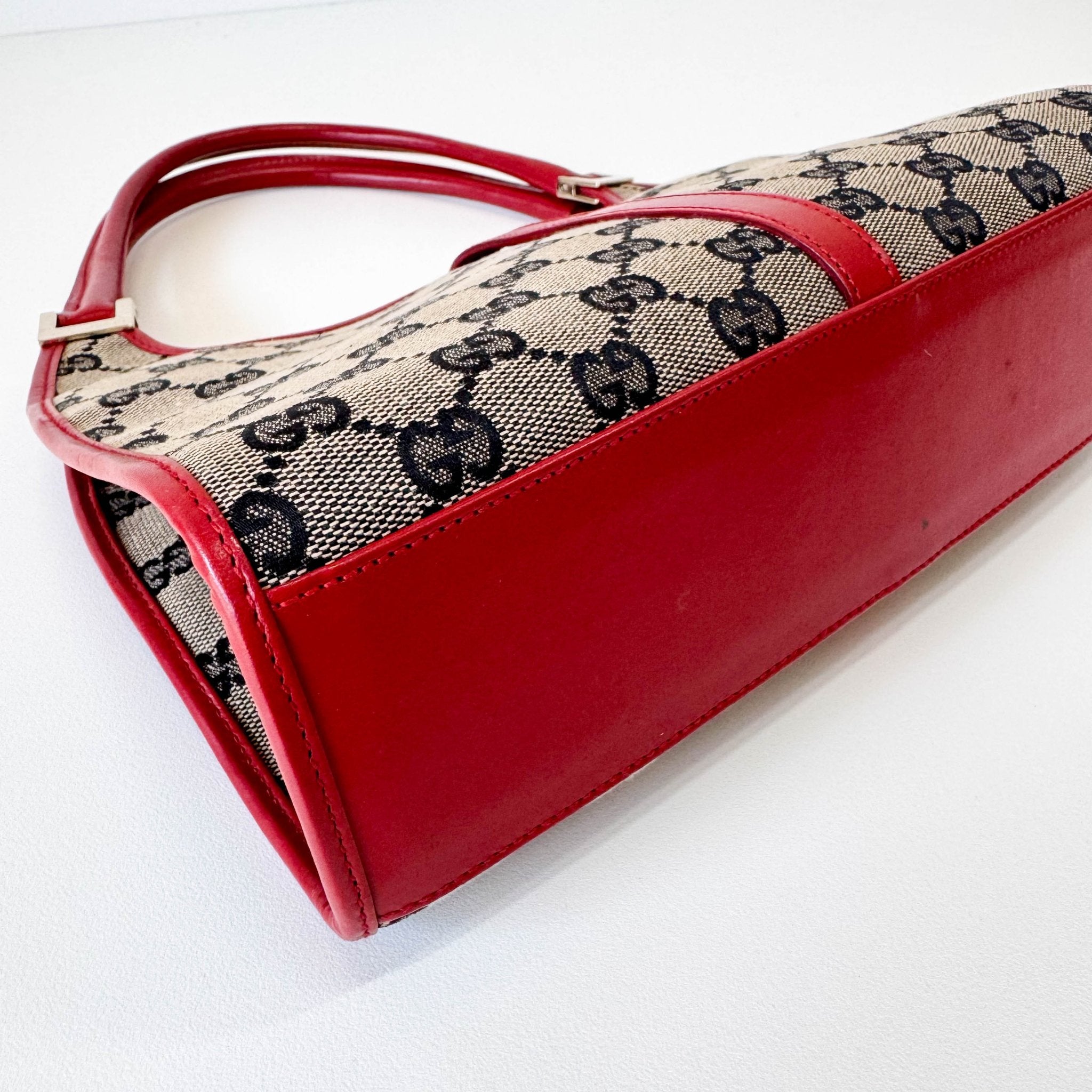 GUCCI Jackie Small Red GG Canvas Shoulder Bag, in , Sold by HIVE PRELOVED - Shoulder Bags, ,