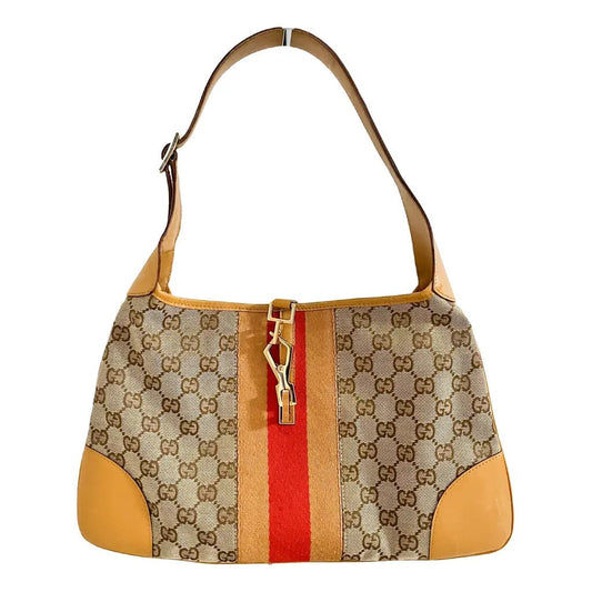 GUCCI Jackie Vintage Cloth Handbag, Yellow in Cotton Canvas, Sold by HIVE PRELOVED - , ,