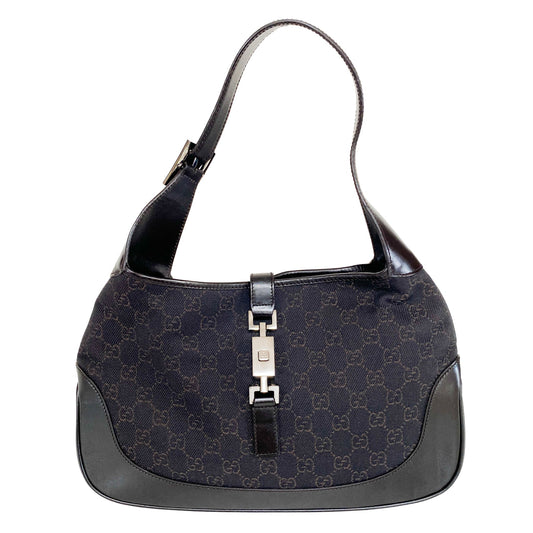 GUCCI Jackie Vintage GG Canvas Dark Brown Stitch Shoulder Bag, in , Sold by HIVE PRELOVED - Shoulder Bags, ,