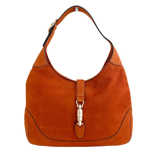 GUCCI Jackie Vintage Suede, Suede in Orange, Sold by HIVE PRELOVED - Shoulder Bags, ,