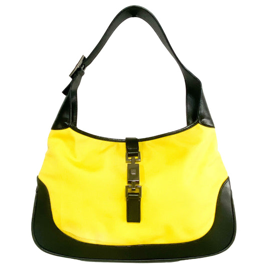GUCCI Jackie Yellow Cotton Canvas Shoulder Bag, in , Sold by HIVE PRELOVED - Shoulder Bags, ,