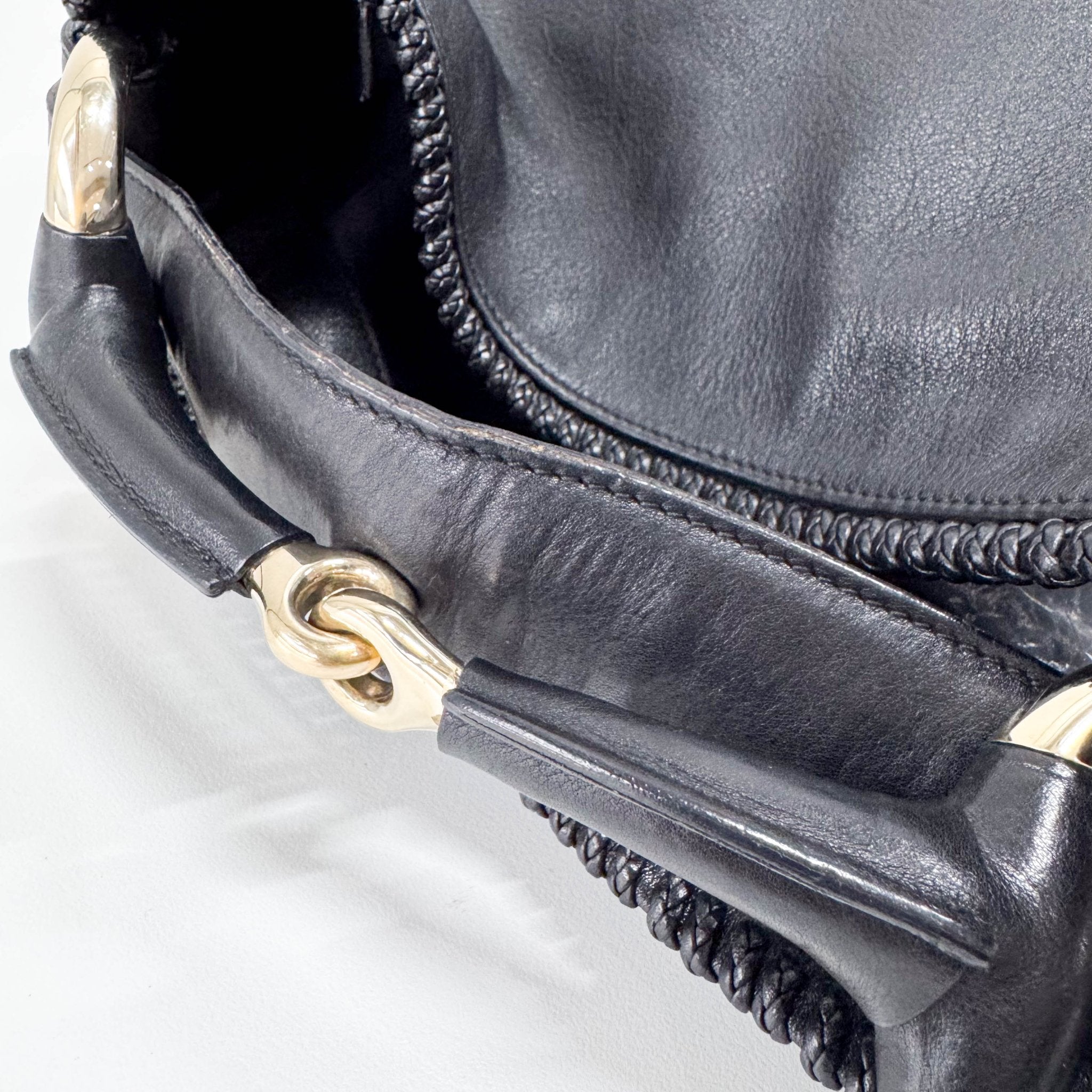 GUCCI Large Black Leather Horsebit Shoulder Bag, in , Sold by HIVE PRELOVED - Shoulder Bags, ,