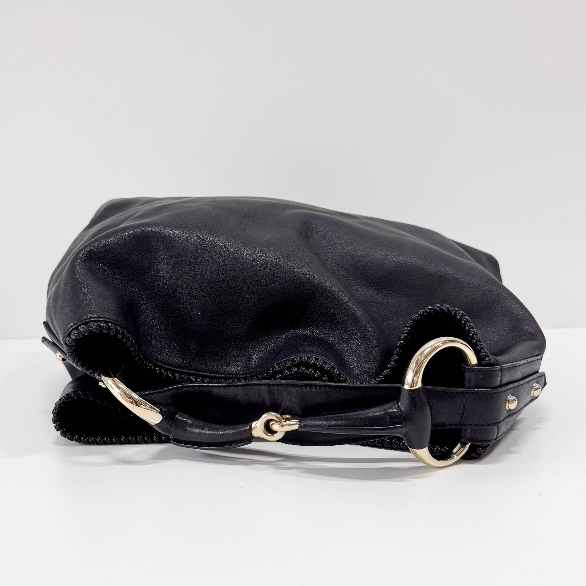 GUCCI Large Black Leather Horsebit Shoulder Bag, in , Sold by HIVE PRELOVED - Shoulder Bags, ,