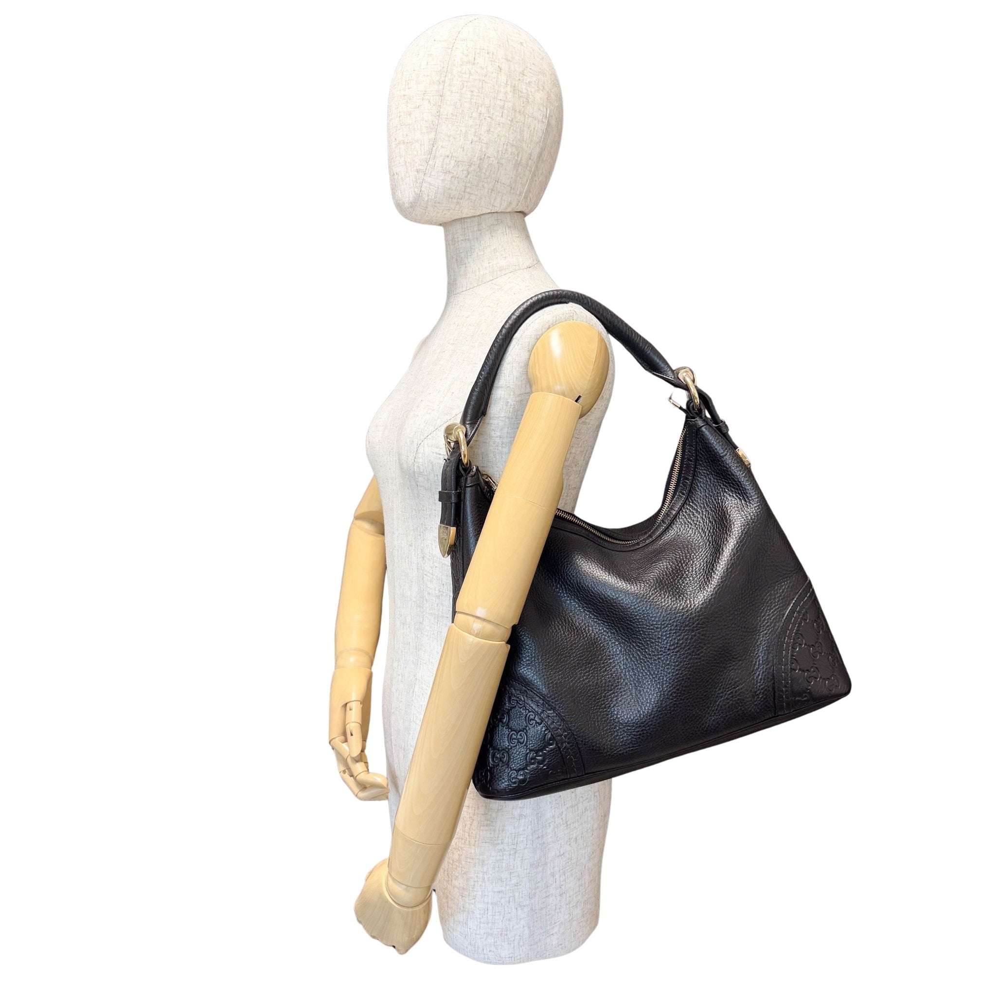 GUCCI Leather Hobo Black Shoulder Bag, in , Sold by HIVE PRELOVED - Shoulder Bags, ,