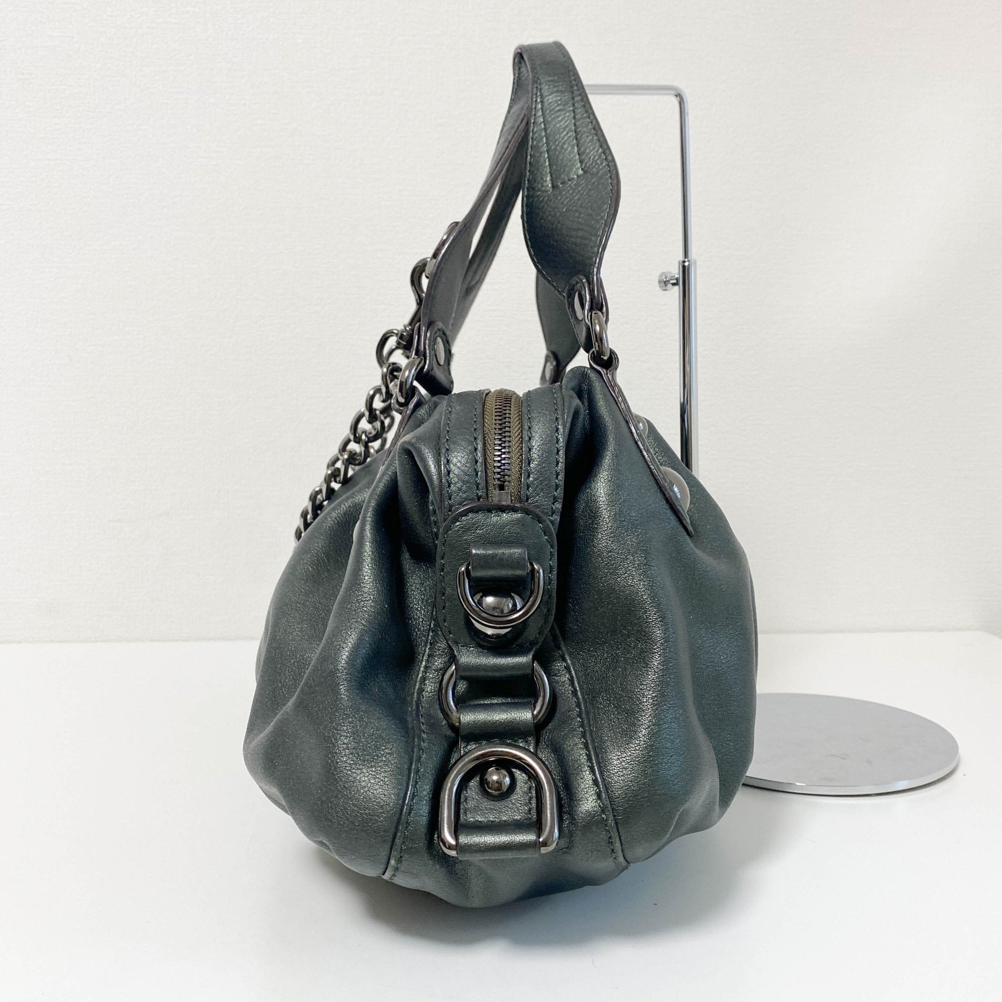 GUCCI Leather Metallic Green Handbag, in , Sold by HIVE PRELOVED - Handle Bags, ,