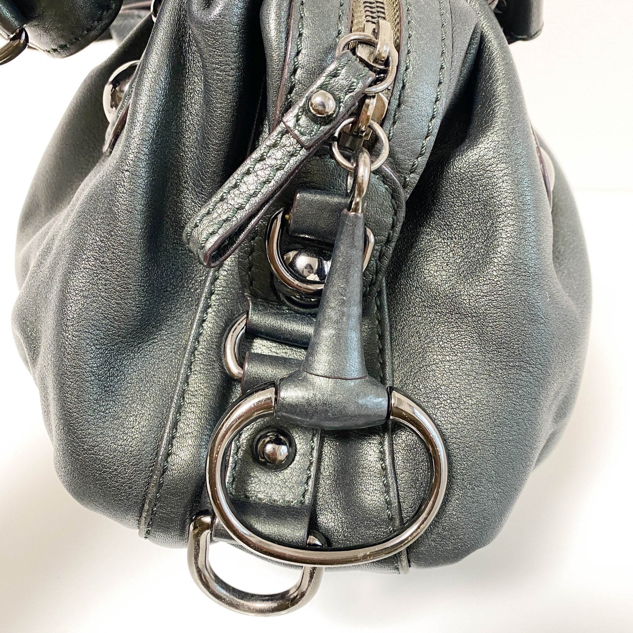 GUCCI Leather Metallic Green Handbag, in , Sold by HIVE PRELOVED - Handle Bags, ,