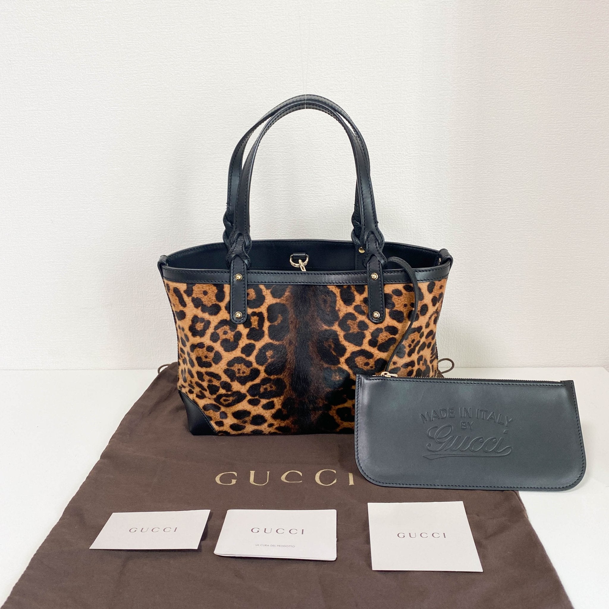 GUCCI Leather x Harako Tote Bag Leopard Print, in , Sold by HIVE PRELOVED - Handle Bags, Shoulder Bags,
