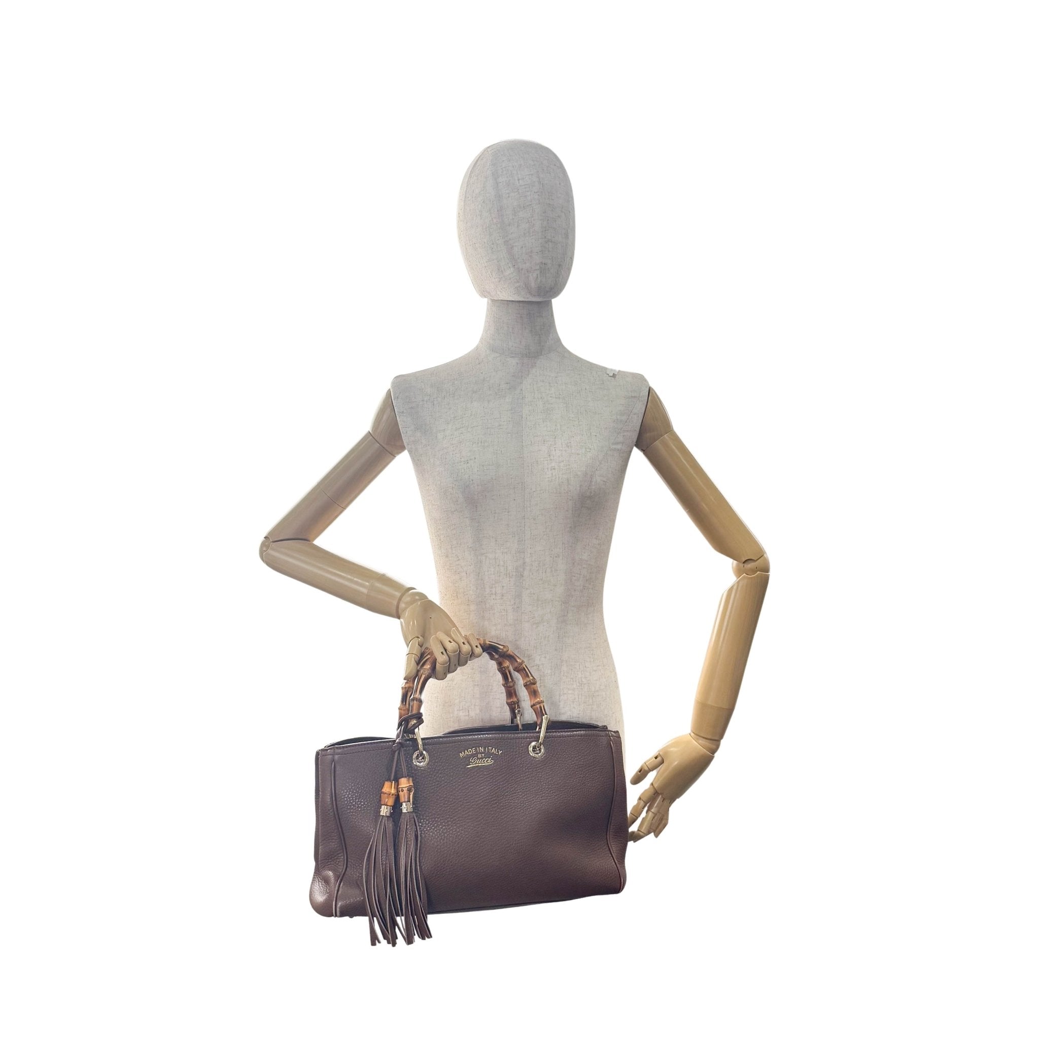 GUCCI Logo Bamboo Shopper Brown Leather Handbag, in , Sold by HIVE PRELOVED - Handle Bags, ,