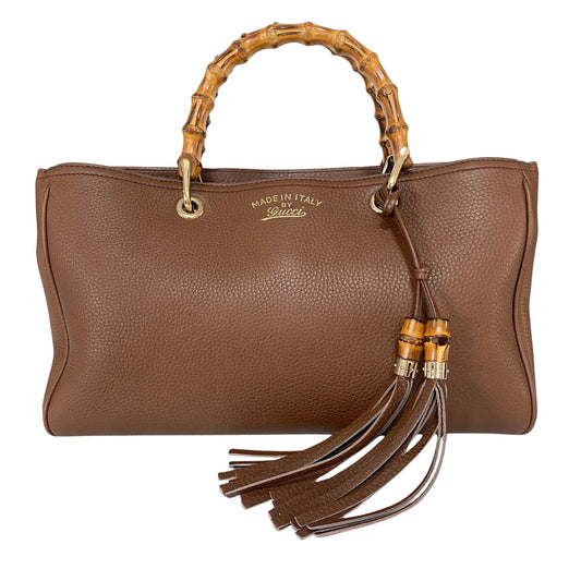 GUCCI Logo Bamboo Shopper Hand Tote Bag Brown Leather Italy, in , Sold by HIVE PRELOVED - Handle Bags, ,