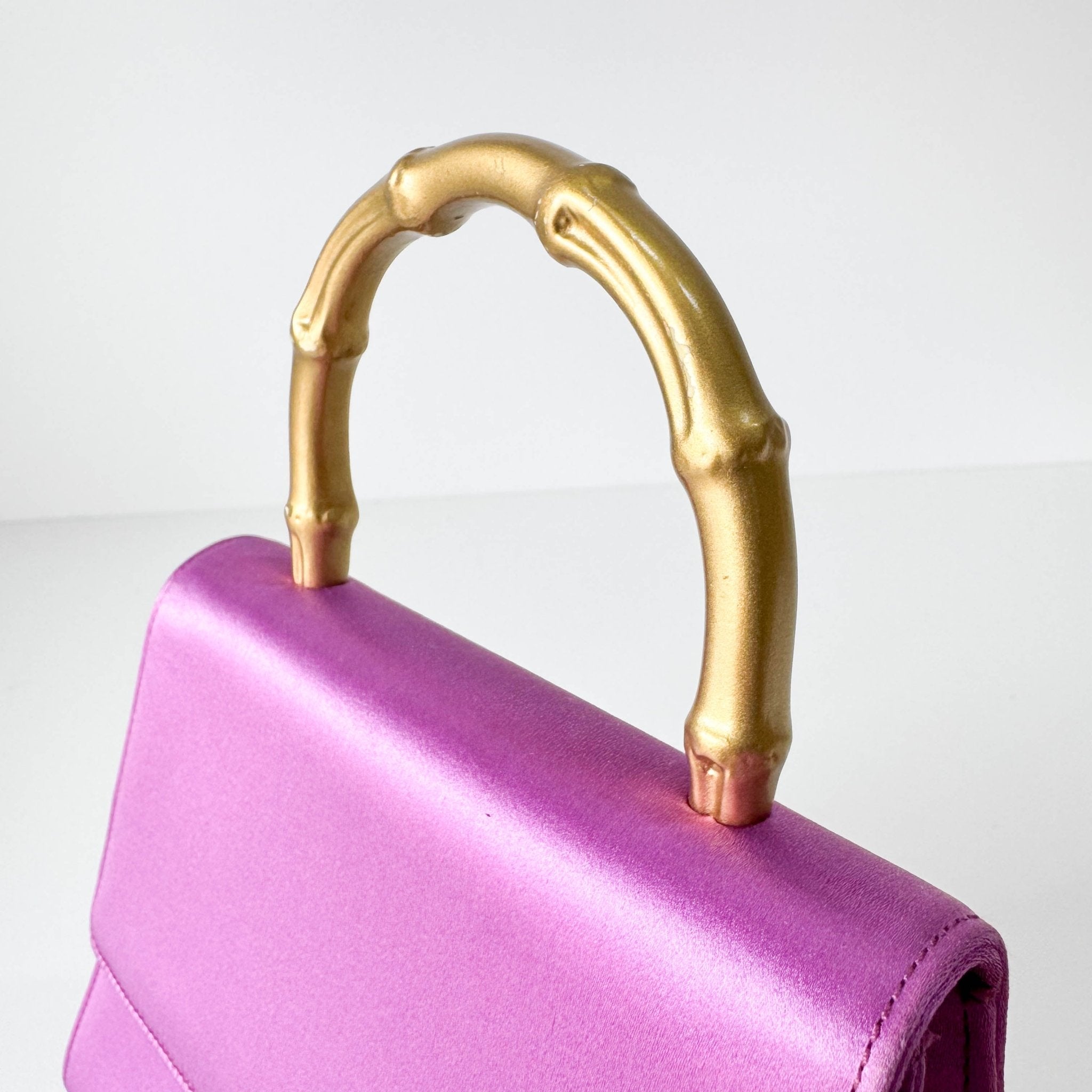 GUCCI Mini Bamboo Pink Satin Handle Bag, in , Sold by HIVE PRELOVED - Handle Bags, ,