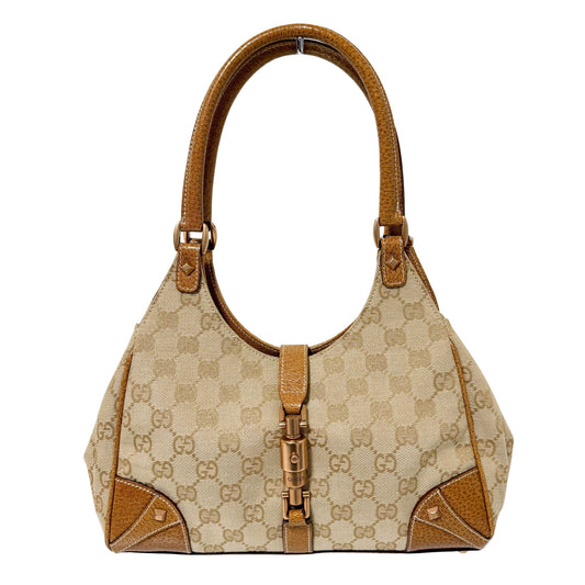 GUCCI Nailhead Jackie Small GG Canvas Light Brown Shoulder Bag, in , Sold by HIVE PRELOVED - Shoulder Bags, ,