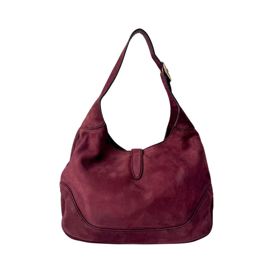 GUCCI New Jackie Burgundy Nubuck Leather Shoulder Bag, in , Sold by HIVE PRELOVED - Shoulder Bags, ,