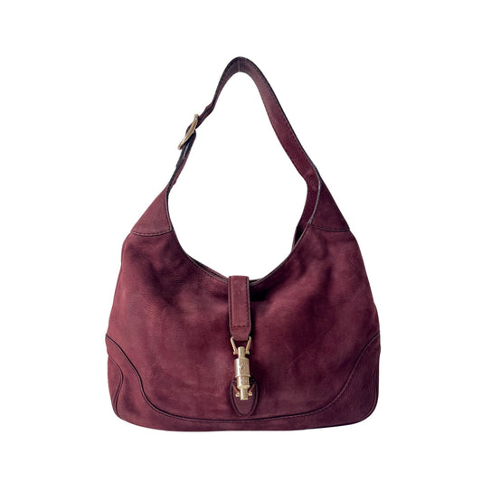 GUCCI New Jackie Burgundy Nubuck Leather Shoulder Bag, in , Sold by HIVE PRELOVED - Shoulder Bags, ,