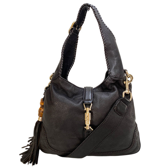 GUCCI New Jackie Fringe Black Leather Bag, in , Sold by HIVE PRELOVED - Handle Bags, ,