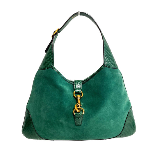 GUCCI New Jackie Green Suede and Python Leather Shoulder Bag, in , Sold by HIVE PRELOVED - Shoulder Bags, ,