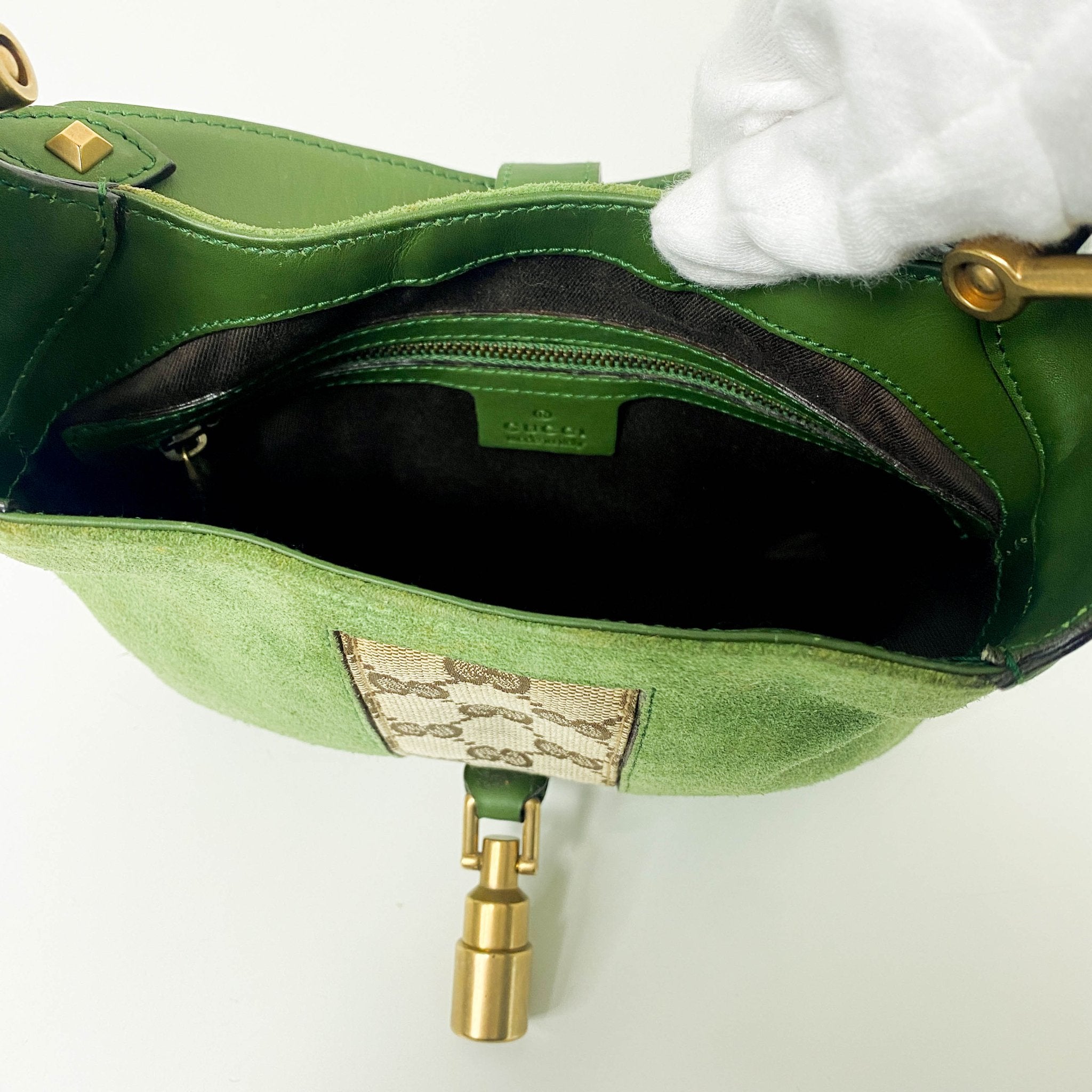 GUCCI New Jackie Green Suede Shoulder Bag, in , Sold by HIVE PRELOVED - Shoulder Bags, ,