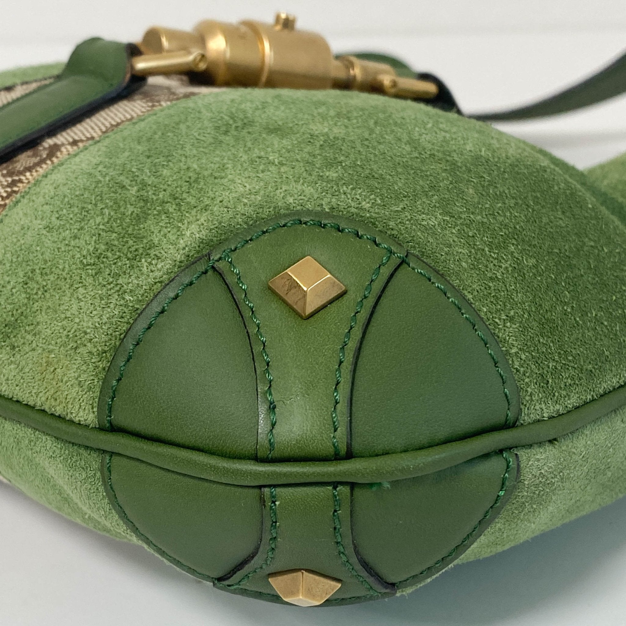 GUCCI New Jackie Green Suede Shoulder Bag, in , Sold by HIVE PRELOVED - Shoulder Bags, ,