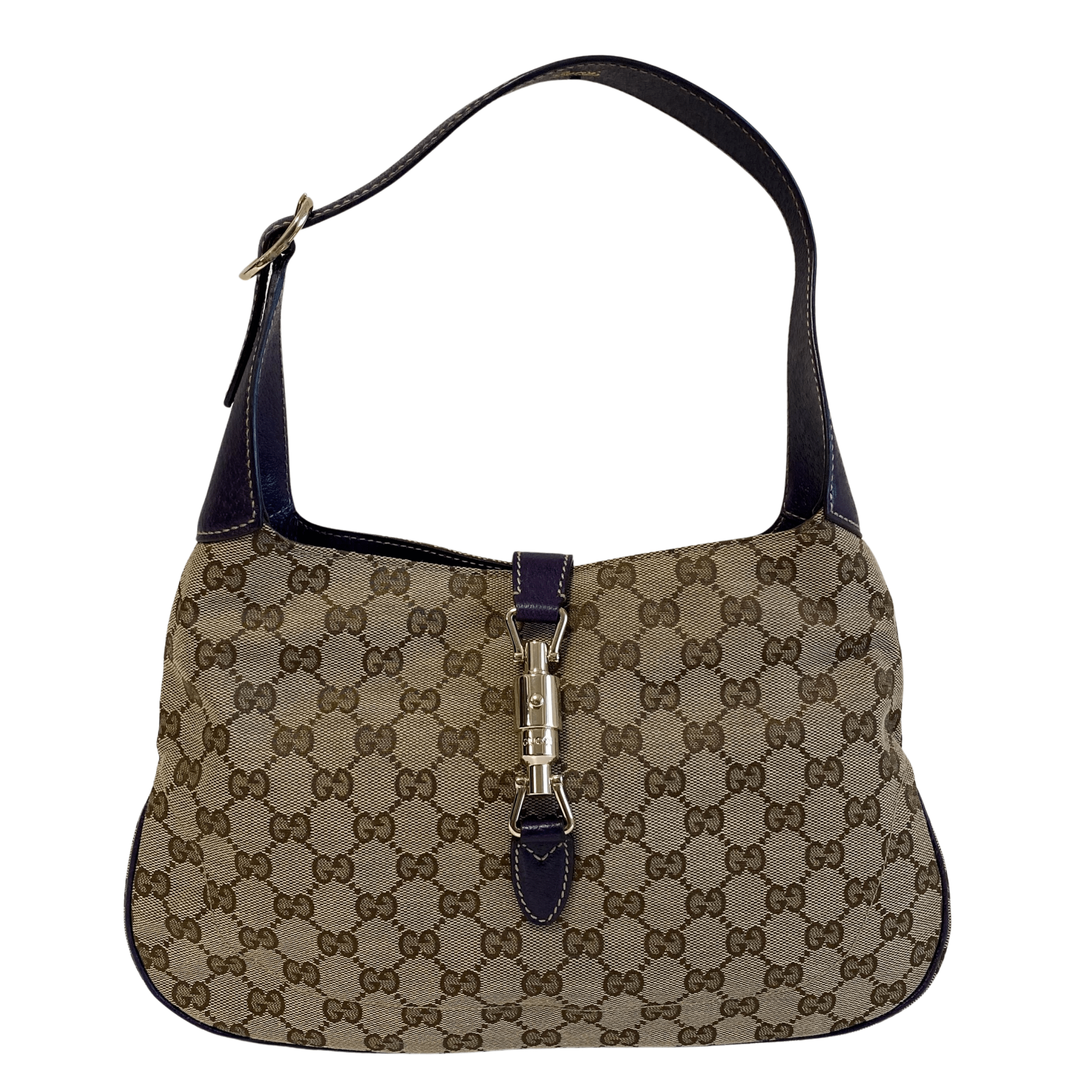 GUCCI New Jackie Purple Leather and GG Canvas Shoulder Bag, in , Sold by HIVE PRELOVED - Shoulder Bags, ,