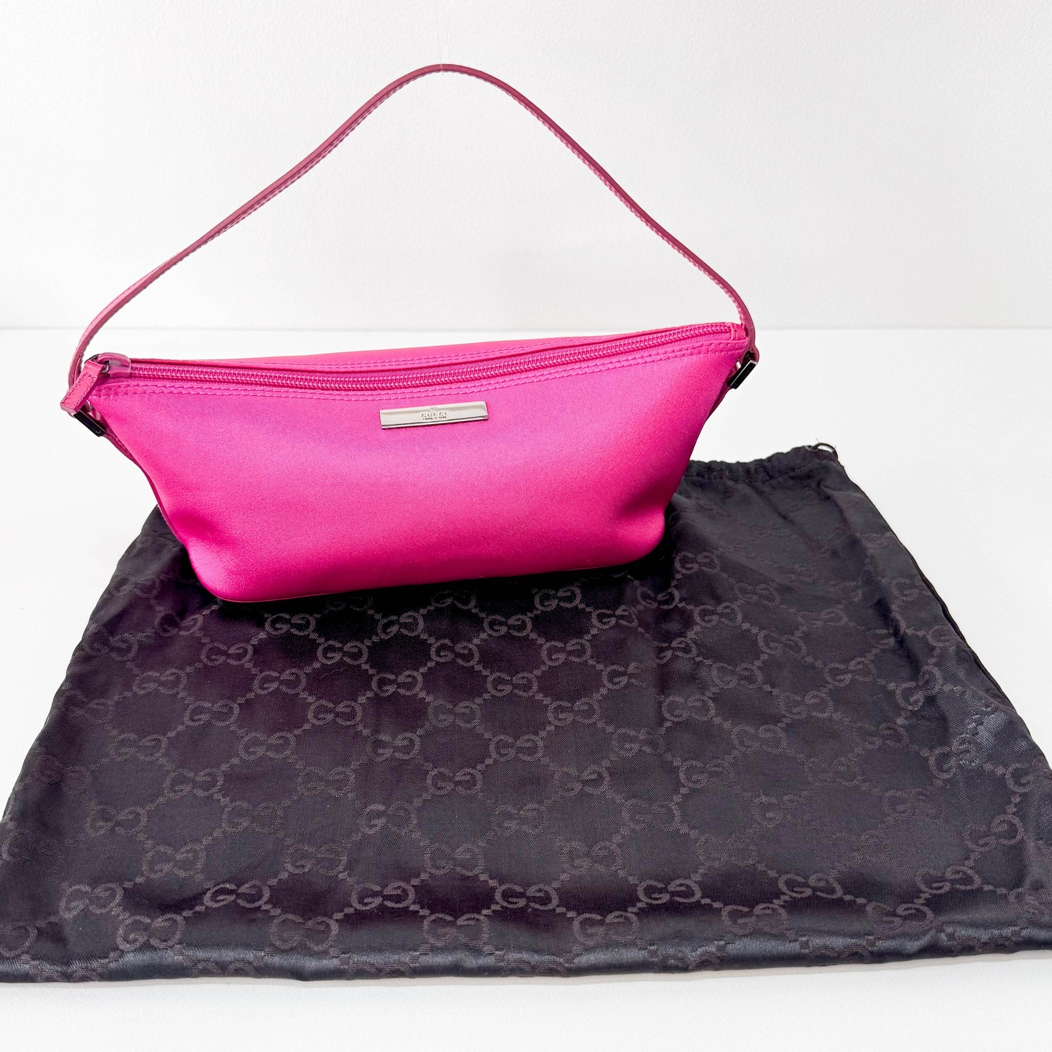 GUCCI Pink Satin Mini Pochette Pouch Bag, in , Sold by HIVE PRELOVED - Pouches, ,