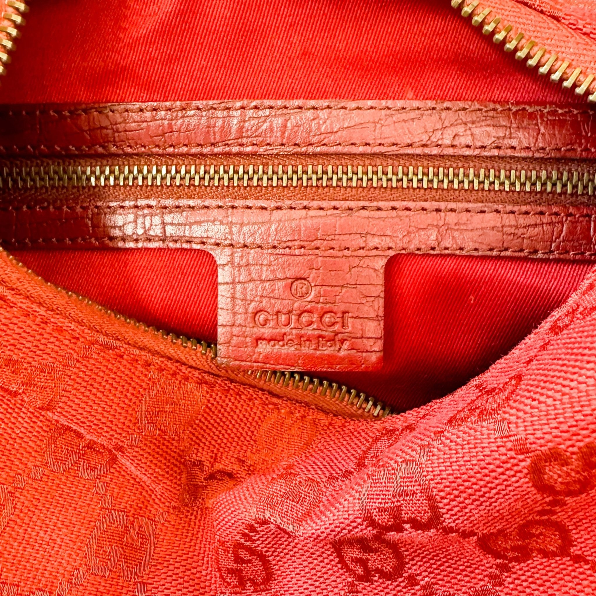 GUCCI Red Cotton GG Canvas Horsebit Shoulder Bag, in , Sold by HIVE PRELOVED - Shoulder Bags, ,