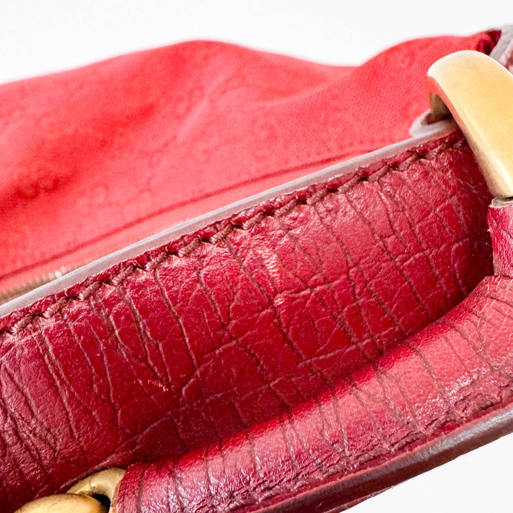 GUCCI Red Cotton GG Canvas Horsebit Shoulder Bag, in , Sold by HIVE PRELOVED - Shoulder Bags, ,