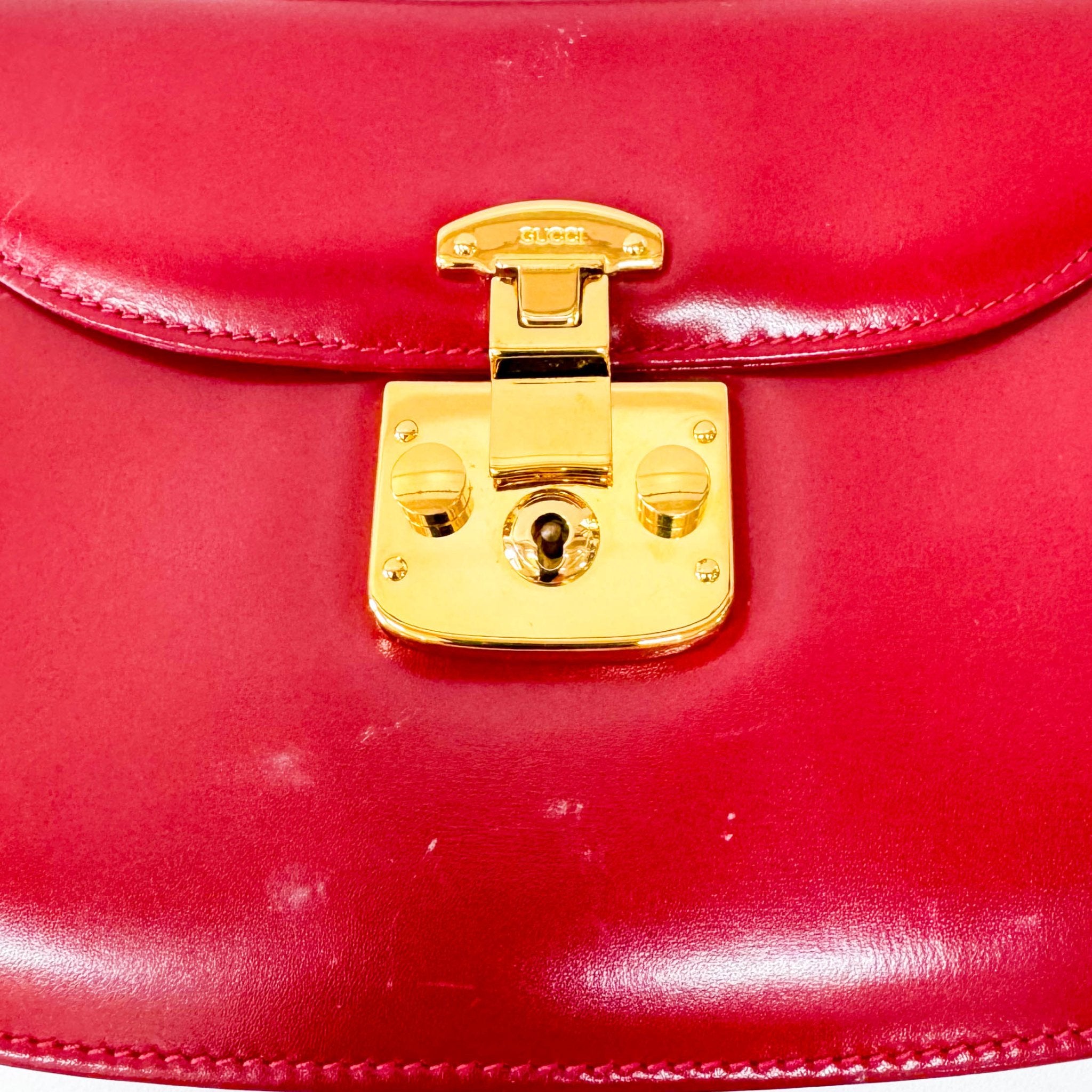 GUCCI Red Leather Lady Lock Handbag, in , Sold by HIVE PRELOVED - Handle Bags, ,