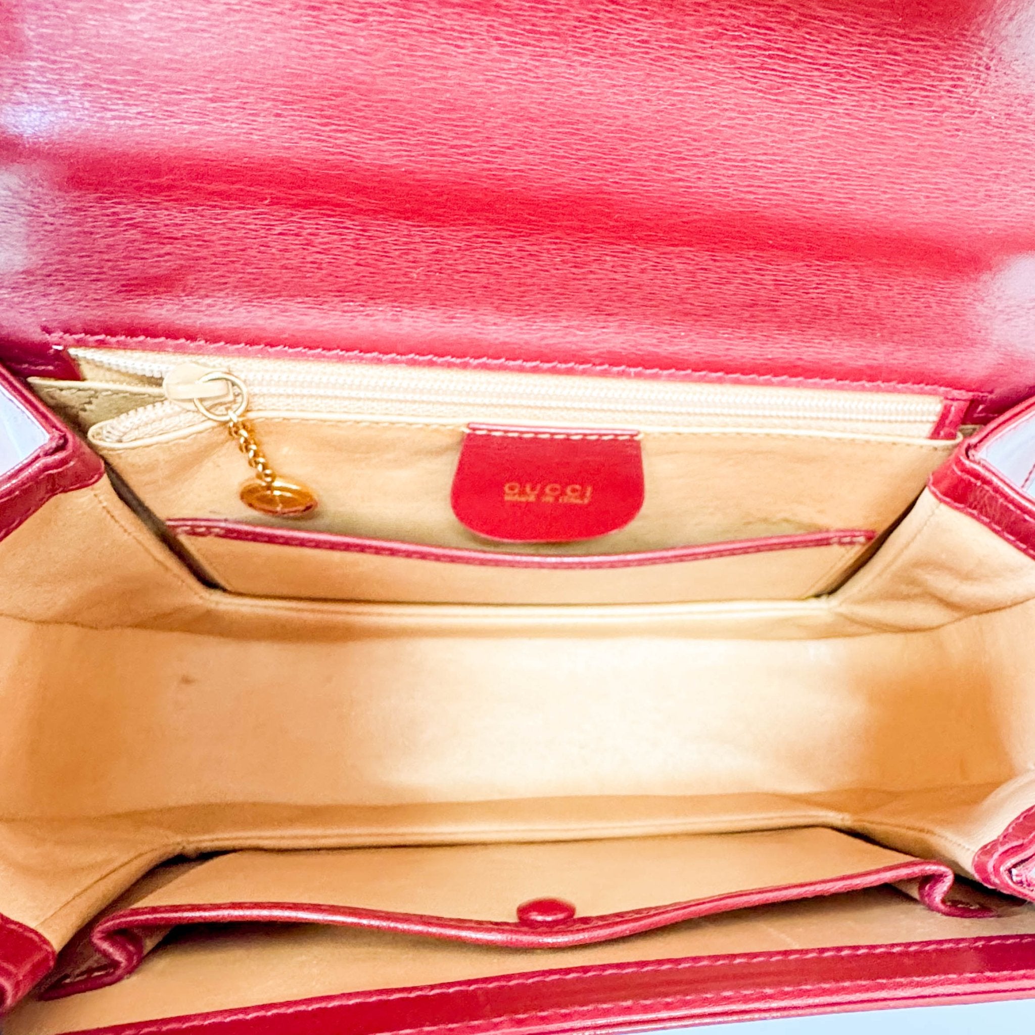 GUCCI Red Leather Lady Lock Handbag, in , Sold by HIVE PRELOVED - Handle Bags, ,