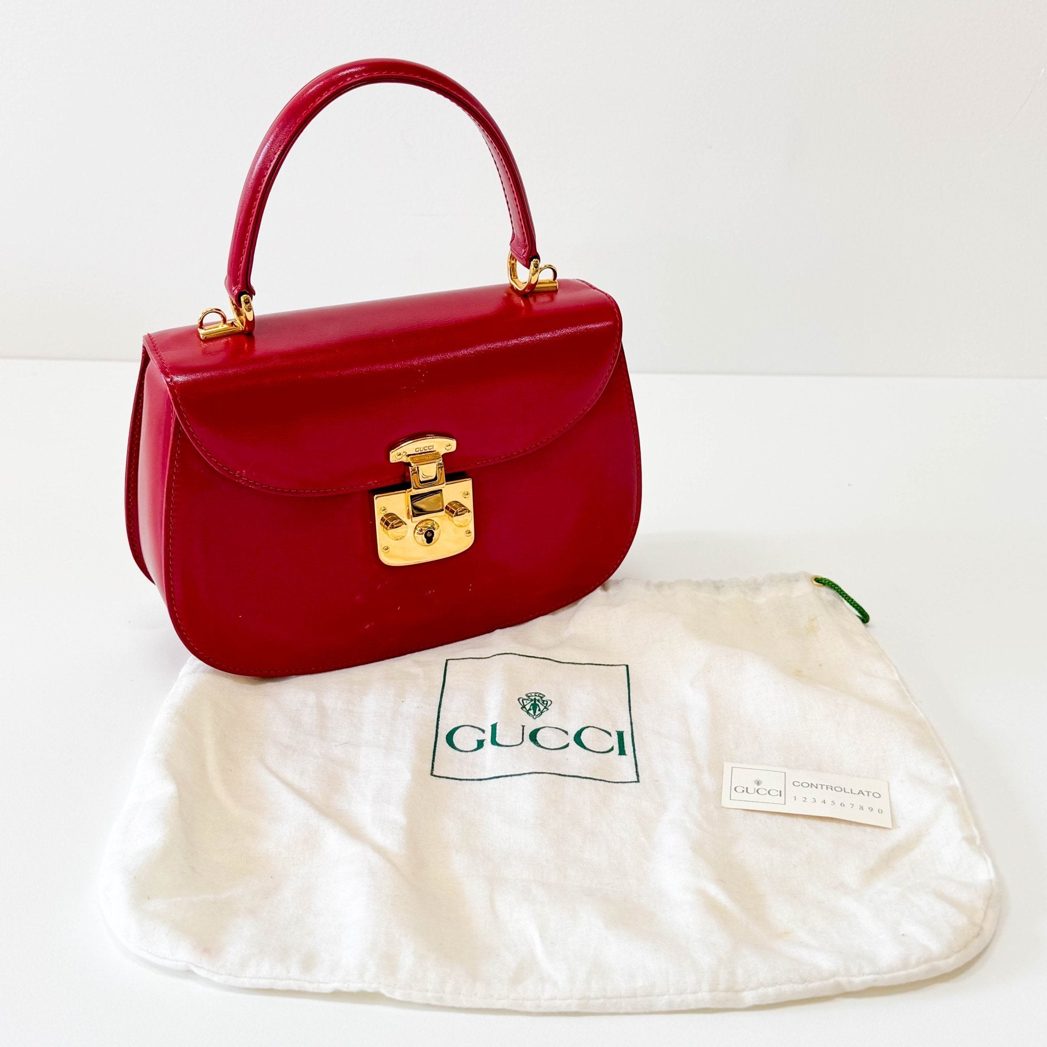 GUCCI Red Leather Lady Lock Handbag, in , Sold by HIVE PRELOVED - Handle Bags, ,