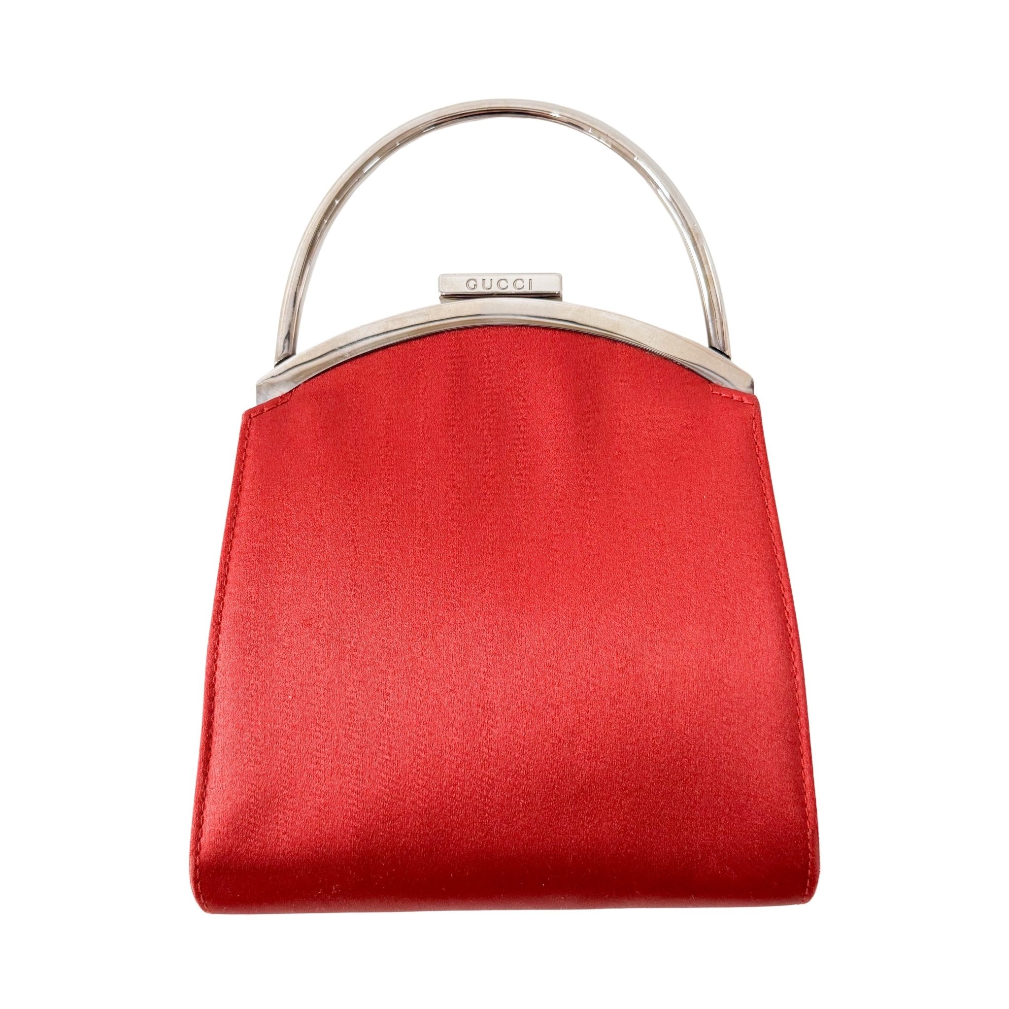 GUCCI Red Satin Mini Top Handle Bag, in , Sold by HIVE PRELOVED - Handle Bags, ,