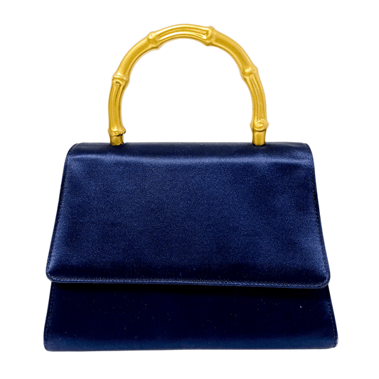 GUCCI Satin Gold Bamboo Handle Mini Evening Handbag, in , Sold by HIVE PRELOVED - Handle Bags, Mini bags,