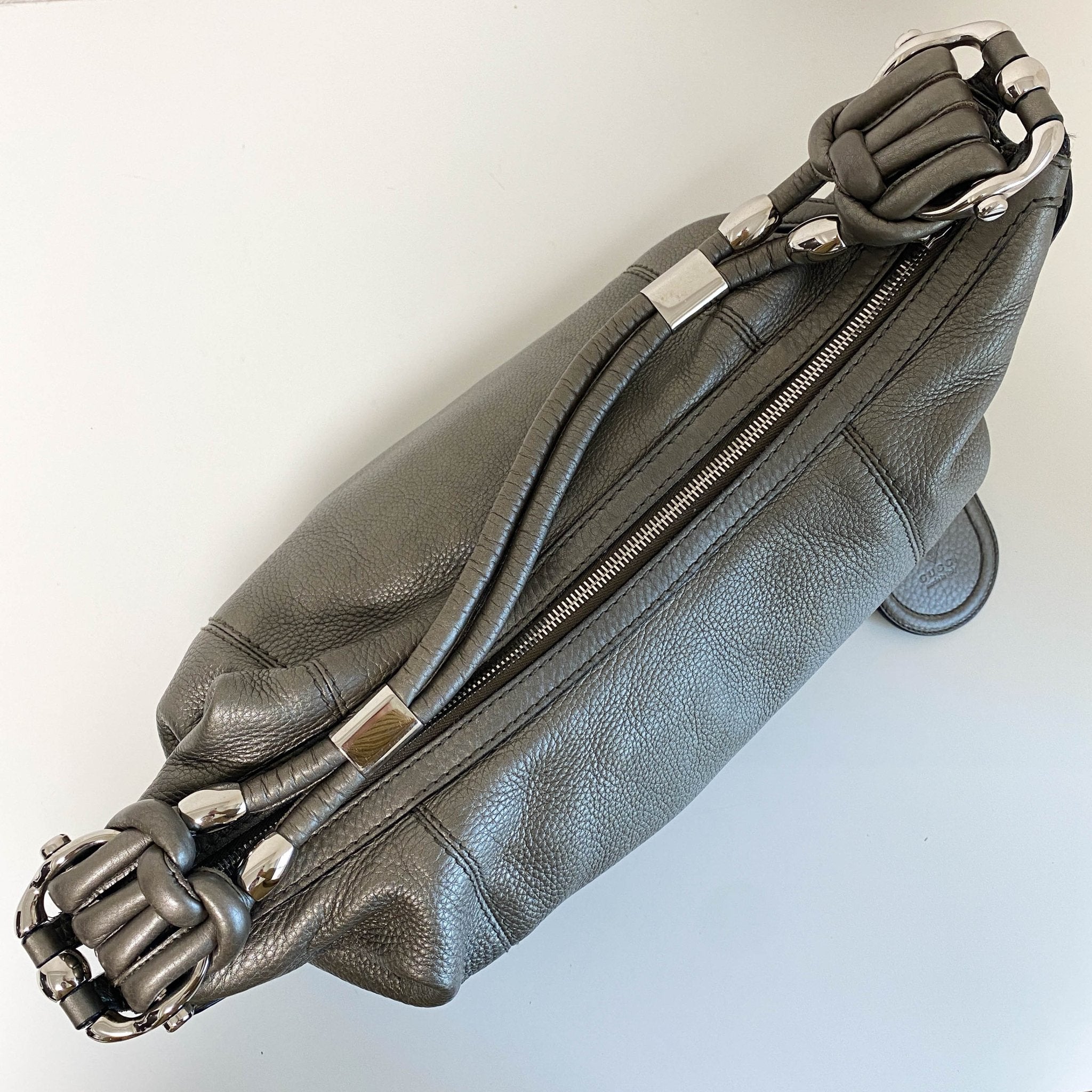 GUCCI Silver Leather Hobo Shoulder Bag, in , Sold by HIVE PRELOVED - Shoulder Bags, ,