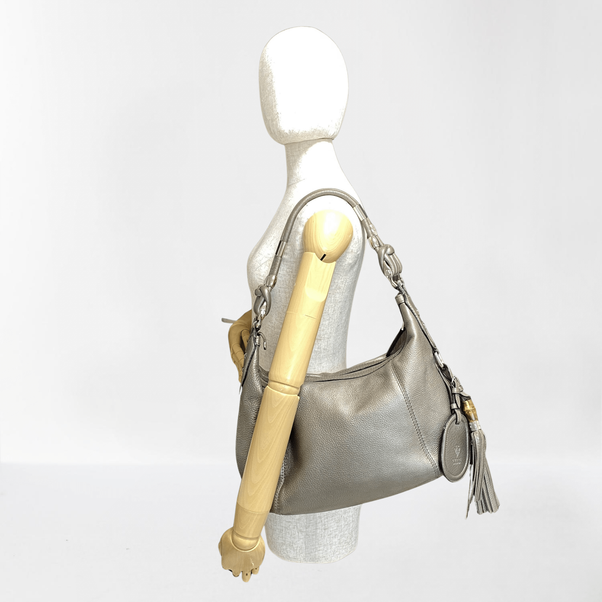 GUCCI Silver Leather Hobo Shoulder Bag, in , Sold by HIVE PRELOVED - Shoulder Bags, ,