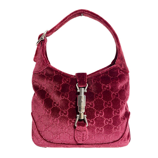 GUCCI Small Jackie 1961 Velvet Shoulder Bag Bordeaux red, in , Sold by HIVE PRELOVED - Handle Bags, Shoulder Bags,