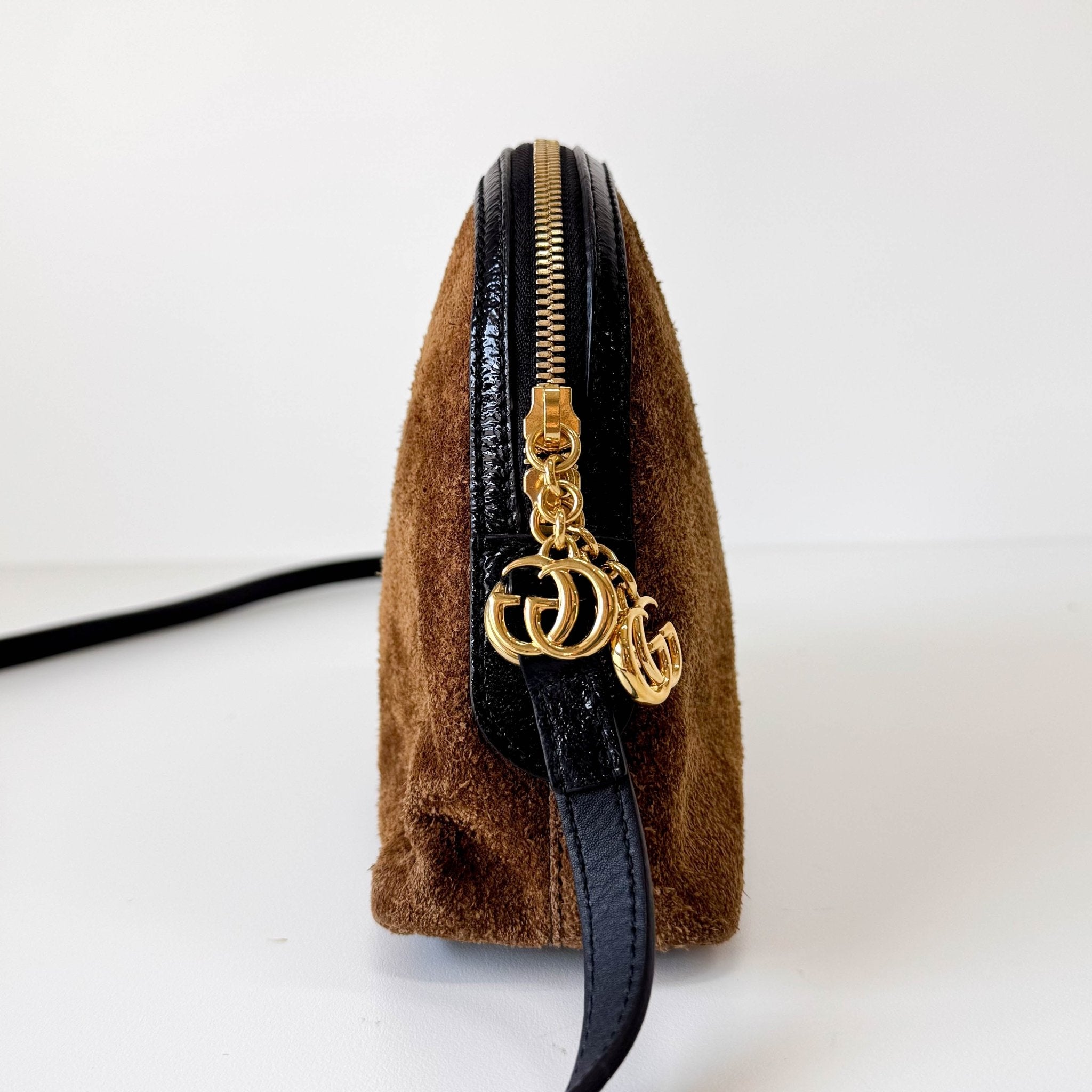 GUCCI Small Ophidia Brown Suede Shoulder Bag, in , Sold by HIVE PRELOVED - Crossbody bags, ,