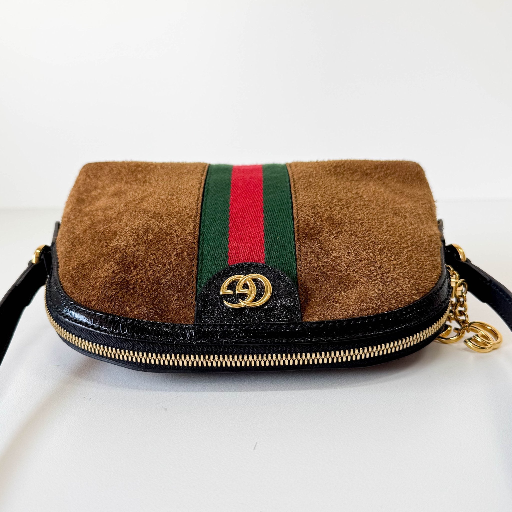 GUCCI Small Ophidia Brown Suede Shoulder Bag, in , Sold by HIVE PRELOVED - Crossbody bags, ,