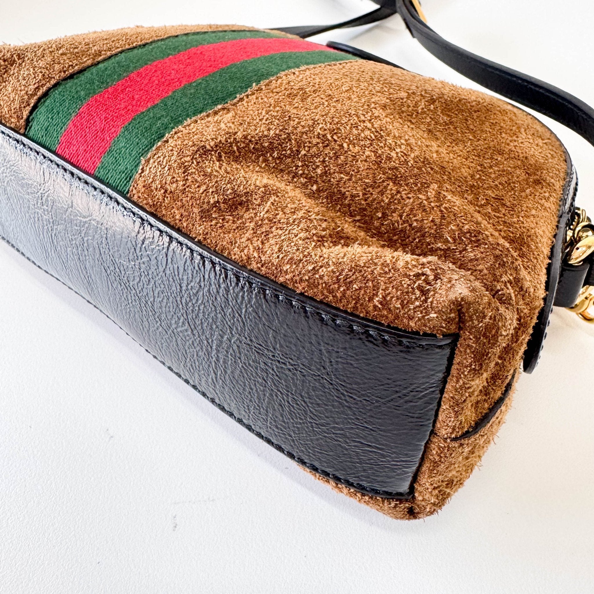 GUCCI Small Ophidia Brown Suede Shoulder Bag, in , Sold by HIVE PRELOVED - Crossbody bags, ,